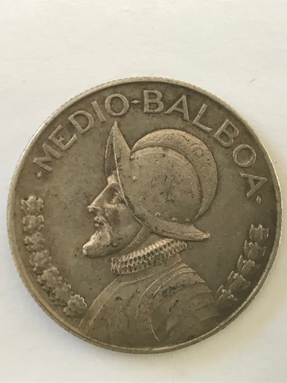 1933 Panama Half Balboa, Circulated, 90% Silver, Low Mintage Year